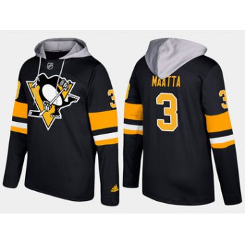 Adidas Pittsburgh Penguins 3 Olli Maatta Name And Number Black Hoodie
