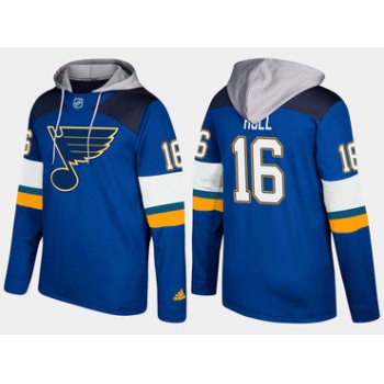 Adidas St. Louis Blues 16 Brett Hull Retired Blue Name And Number Hoodie