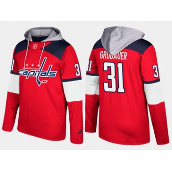 Adidas Washington Capitals 31 Philipp Grubauer Name And Number Red Hoodie