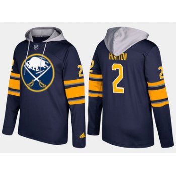 Adidas Buffalo Sabres 2 Tim Horton Retired Blue Name And Number Hoodie