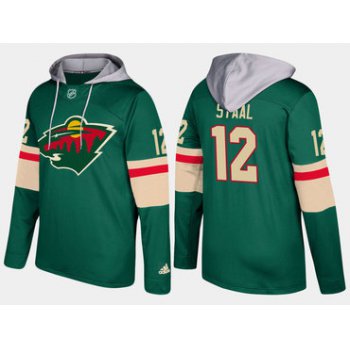Adidas Minnesota Wild 12 Eric Staal Name And Number Green Hoodie