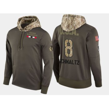 Nike Chicago Blackhawks 8 Nick Schmaltz Olive Salute To Service Pullover Hoodie