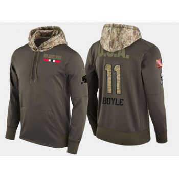 Nike New Jersey Devils 11 Brian Boyle Olive Salute To Service Pullover Hoodie