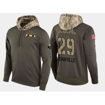 Nike Buffalo Sabres 29 Jason Pominville Olive Salute To Service Pullover Hoodie