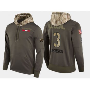 Nike Detroit Red Wings 3 Nick Jensen Olive Salute To Service Pullover Hoodie