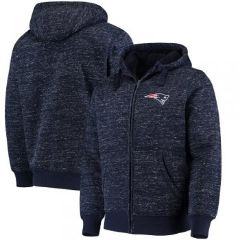 Men's New England Patriots G-III Sports by Carl Banks Heathered Navy Discovery Sherpa Full-Zip Jacket