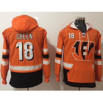 Nike Cincinnati Bengals #18 A.J. Green Orange Black Name & Number Pullover NFL Hoodie