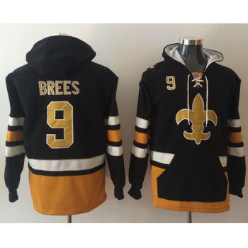 Nike New Orleans Saints #9 Drew Brees Black Gold Name & Number Pullover NFL Hoodie