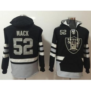 Nike Oakland Raiders #52 Khalil Mack Black Grey Name & Number Pullover NFL Hoodie