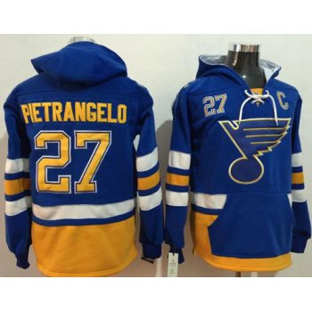 Blues #27 Alex Pietrangelo Light Blue Name & Number Pullover NHL Hoodie