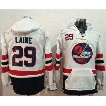 Jets #29 Patrik Laine White Name & Number Pullover NHL Hoodie