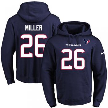 Nike Texans #26 Lamar Miller Navy Blue Name & Number Pullover NFL Hoodie
