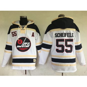 Men's Winnipeg Jets #55 Mark Scheifele White 2017 Winter Classic Stitched NHL Old Time Hockey Hoodie
