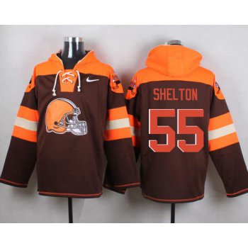 Nike Browns #55 Danny Shelton Brown Player Pullover NFL Hoodie