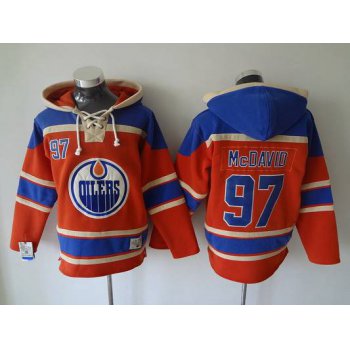 Men's Edmonton Oilers #97 Connor McDavid Old Time Hockey 2015 Orange Hoodie