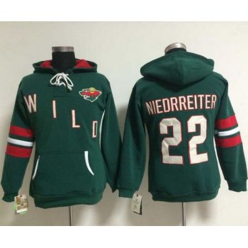 Minnesota Wild #22 Nino Niederreiter Green Women's Old Time Heidi NHL Hoodie