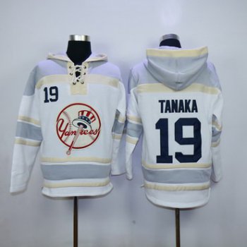 Men's New York Yankees #19 Masahiro Tanaka White Home MLB Hoodie