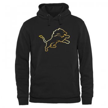 NFL Detroit Lions Men's Pro Line Black Gold Collection Pullover Hoodies Hoody