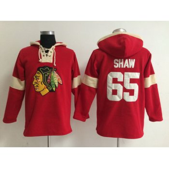 2014 Old Time Hockey Chicago Blackhawks #65 Andrew Shaw Red Hoodie