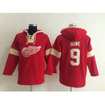 2014 Old Time Hockey Detroit Red Wings #9 Gordie Howe Red Hoodie