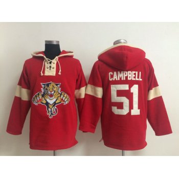 2014 Old Time Hockey Florida Panthers #51 Brian Campbell Red Hoodie