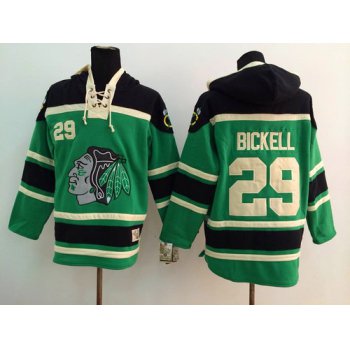 Old Time Hockey Chicago Blackhawks #29 Bryan Bickell Green Hoodie