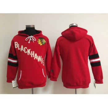 Old Time Hockey Chicago Blackhawks Blank Red Womens Hoodie