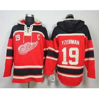 Old Time Hockey Detroit Red Wings #19 Steve Yzerman Red Hoodie