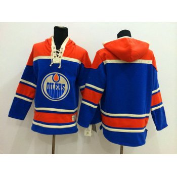Old Time Hockey Edmonton Oilers Blank Royal Blue Hoodie