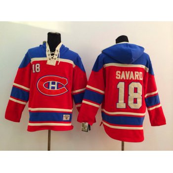 Old Time Hockey Montreal Canadiens #18 Serge Savard Red Hoodie