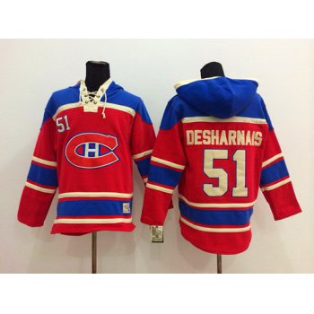 Old Time Hockey Montreal Canadiens #51 David Desharnais Red Hoodie