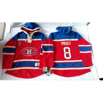 Old Time Hockey Montreal Canadiens #8 Brandon Prust Red Hoodie