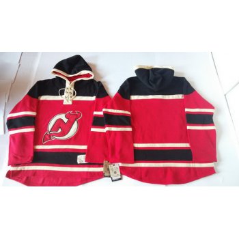 Old Time Hockey New Jersey Devils Blank Red With Black Hoodie