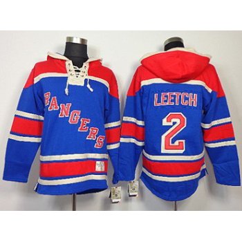 Old Time Hockey New York Rangers #2 Brian Leetch Light Blue Hoodie
