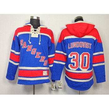 Old Time Hockey New York Rangers #30 Henrik Lundqvist Light Blue Hoodie