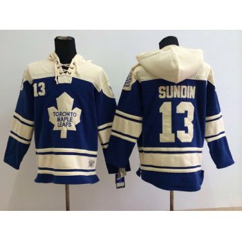 Old Time Hockey Toronto Maple Leafs #13 Mats Sundin Navy Blue Hoodie