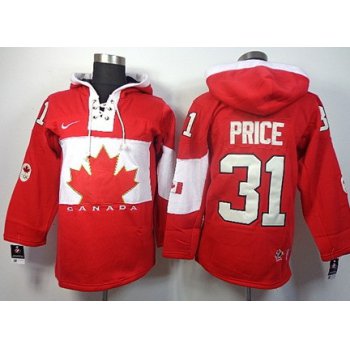2014 Old Time Hockey Olympics Canada #31 Carey Price Red Hoodie