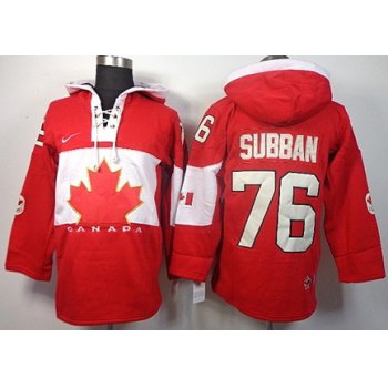 2014 Old Time Hockey Olympics Canada #76 P.K. Subban Red Hoodie