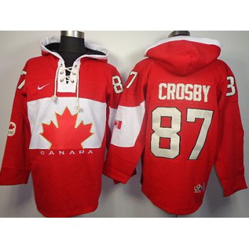 2014 Old Time Hockey Olympics Canada #87 Sidney Crosby Red Hoodie