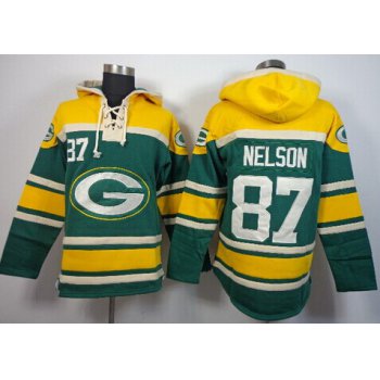 Green Bay Packers #87 Jordy Nelson 2014 Green Hoodie
