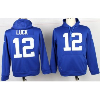 Nike Indianapolis Colts #12 Andrew Luck Blue Hoodie