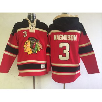 Old Time Hockey Chicago Blackhawks #3 Keith Magnuson Red Hoodie