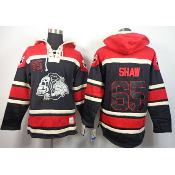 Old Time Hockey Chicago Blackhawks #65 Andrew Shaw Black Ice Skulls Hoodie