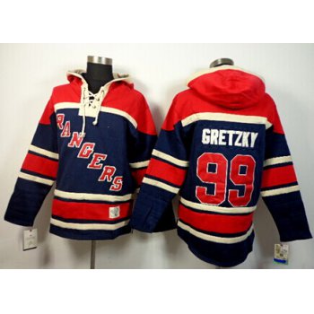 Old Time Hockey New York Rangers #99 Wayne Gretzky Navy Blue Hoodie