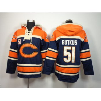 Chicago Bears #51 Dick Butkus 2014 Blue Hoodie