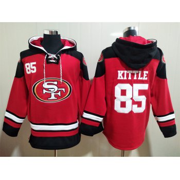 Men's San Francisco 49ers #85 George Kittle Red Team Color New NFL Hoodie