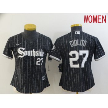 Women Chicago White Sox 27 Giolito City Edition Black Game Nike 2021 MLB Jerseys
