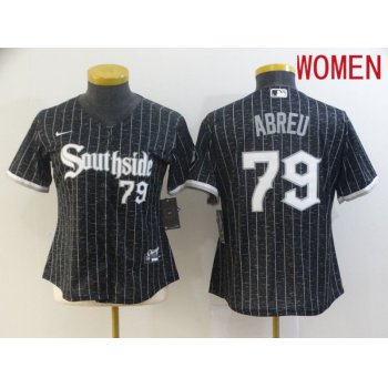 Women Chicago White Sox 79 Abreu City Edition Black Game Nike 2021 MLB Jerseys