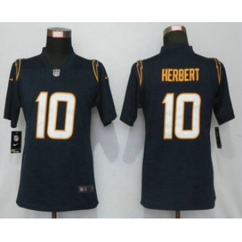 Women's Los Angeles Chargers #10 Justin Herbert Navy Blue 2020 NEW Vapor Untouchable Stitched NFL Nike Limited Jersey