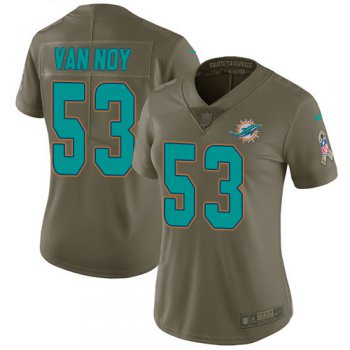 Women's Miami Dolphins #53 Kyle Van Noy Olive Stitched Limited 2017 Salute To Service Jersey